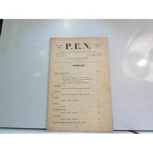 P.E.N. Bull. De La Maison Internationale & Du Centre Français, Sept... on Productcaster.