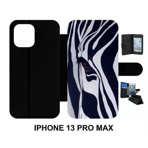 Etui À Rabat Iphone 13 Pro Max - Motif Zebre Noir Et Blanc - Simili... on Productcaster.