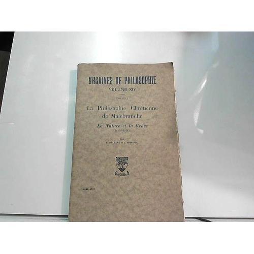 Archives De Philosophie, Vol. Xiv, Cahier 1. on Productcaster.