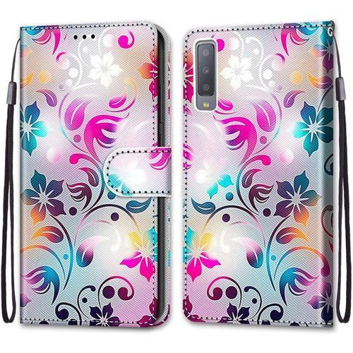 Coque Pour Samsung A750 Portefeuille Etui À Rabat En Pu Cuir Motif,... on Productcaster.