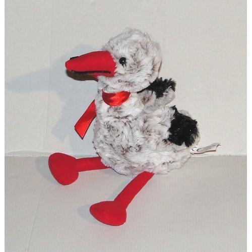 Doudou Cigogne Chiné Noeud Papillon Rouge Roda on Productcaster.