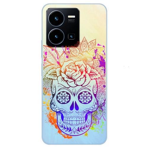 Coque Vivo Y35 Mort Calavera Fleur Multicolore on Productcaster.