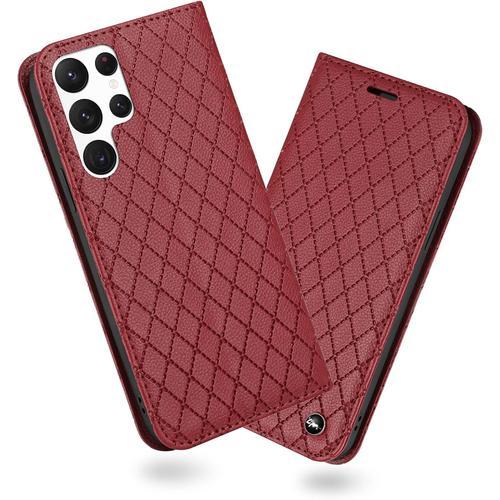 Coque Pour Galaxy S22 Ultra, Etui En Cuir Pu Pour Galaxy S22 Ultra,... on Productcaster.