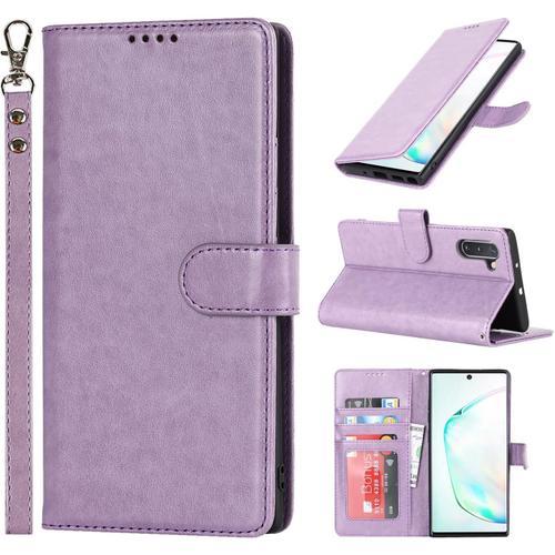 Coque Samsung Note 10 Avec Cordon,Flip Portefeuille Étui En Cuir,3 ... on Productcaster.