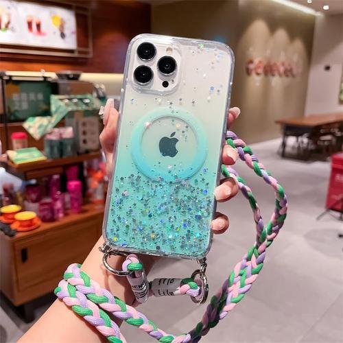 Coque Pour Iphone 15 Pro Max Avec Cordon¿Magnétique Collier Glitter... on Productcaster.