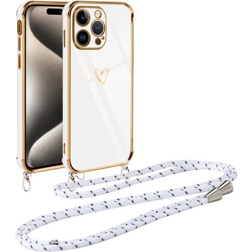 Coque Pour Iphone 15 Pro Max Avec Cordon De Collier, Galvanisé Etui... on Productcaster.