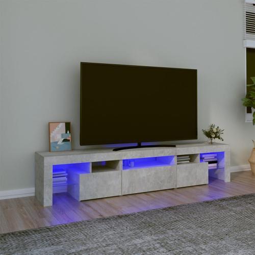 Vidaxl Meuble Tv Avec Lumières Led Gris Béton on Productcaster.