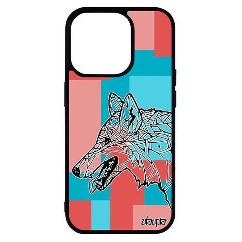 Coque Iphone 14 Pro Silicone Loup Geometrique Animaux Foret Azteque... on Productcaster.