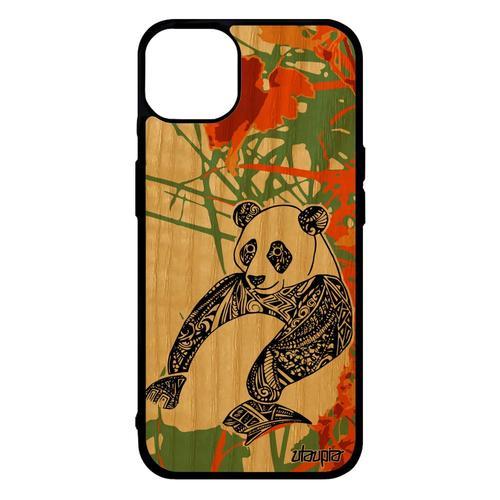 Coque En Bois Silicone Iphone 14+ Plus Et Panda Asie Azteque Noir D... on Productcaster.