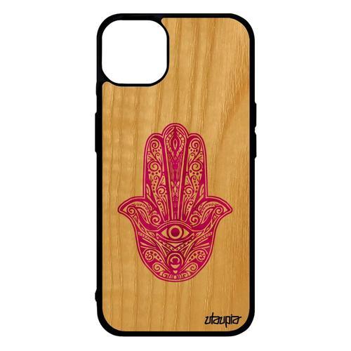 Coque Silicone Iphone 14+ Plus En Bois Main De Fatma Talisman Berbe... on Productcaster.