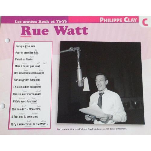 Fiche Chanson Rue Watt Philippe Clay on Productcaster.