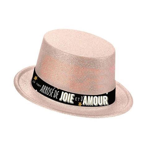 Chapeau Plastique Bonne Année Rose Gold Pailleté on Productcaster.