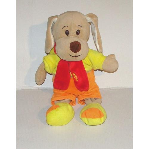 Doudou Chien Jaune Orange Nicotoy - Peluche Chien 32 Cm on Productcaster.