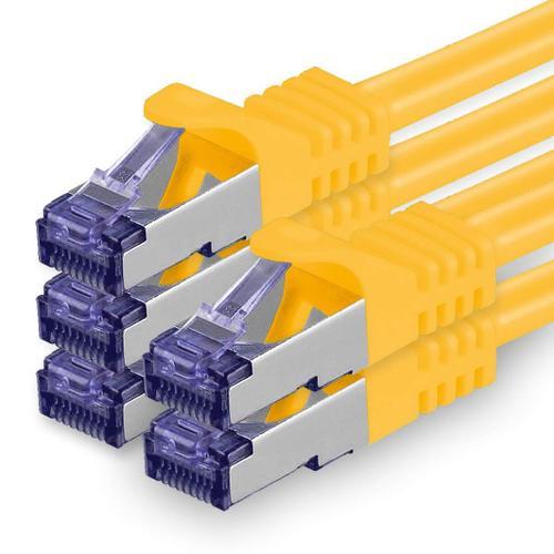 Cat.7 Câble réseau 0,25m - Jaune - 5 pièces Cat7 Câble Ethernet PoE... on Productcaster.