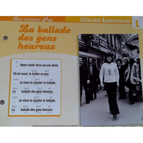 Fiche Chanson La Ballade Des Gens Heureux Gérard Lenorman on Productcaster.