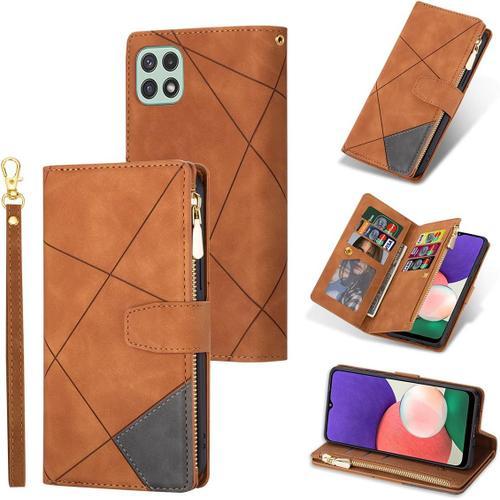 Coque Pour Samsung Galaxy A22 5g, Etui En Cuir Pu Portefeuille Retr... on Productcaster.