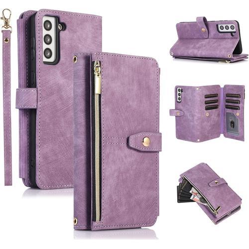 Etui Pour Samsung Galaxy S22 Plus 5g, Portefeuille Cuir Pu Retro Ra... on Productcaster.