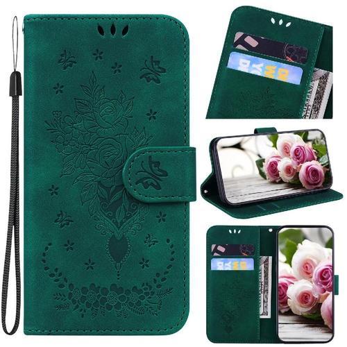 Flip Étui Pour Tecno Pop 8 Couverture En Cuir Pu Fleurs Roses Embos... on Productcaster.