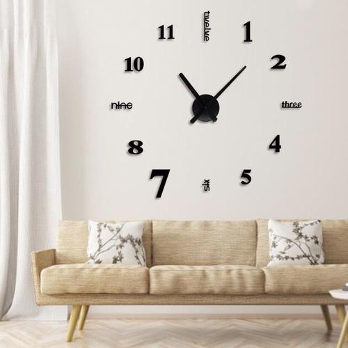 27/37/47 Pouces Noir/Blanc DIY Horloge Murale Silencieux Quartz Mur... on Productcaster.