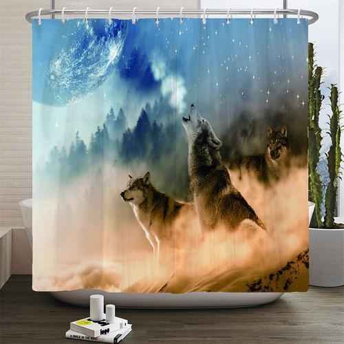 Rideau De Douche Cerf Avec Crochets",Imperméable,Wapiti,Animaux,3d,... on Productcaster.