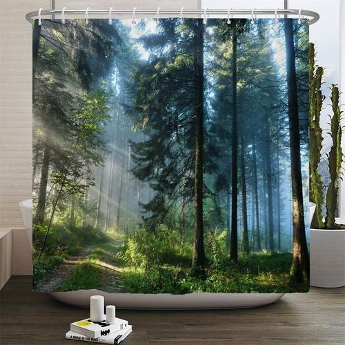 Rideaux de douche de paysage naturel de forêt",impression 3D,rideau... on Productcaster.