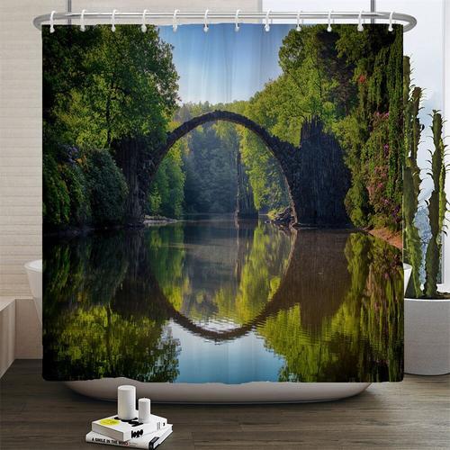 Rideaux de douche de paysage naturel de forêt",impression 3D,rideau... on Productcaster.