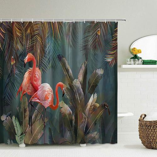 Rideaux De Douche College Flamant Rose",Tissu Polyester Imperméable... on Productcaster.