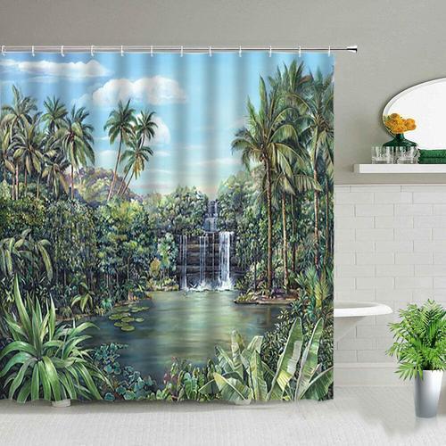 Ensemble De Rideaux De Douche En Polyester Hodecor",Paysage,Paysage... on Productcaster.