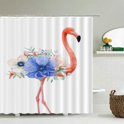 Rideaux De Douche College Flamant Rose",Tissu Polyester Imperméable... on Productcaster.