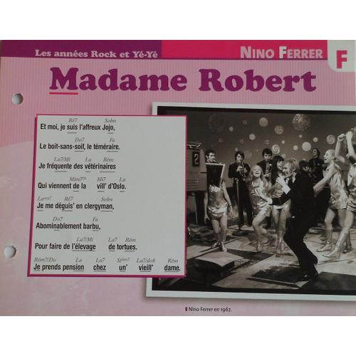 Fiche Chanson Madame Robert Nino Robert on Productcaster.