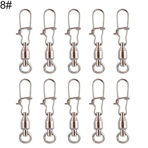 Kaesi 10pcs Stainless Steel Fishing Connector Bearing Rolling Swive... on Productcaster.