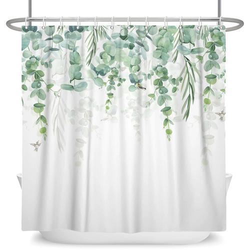 Rideau De Douche En Polyster Avec Crochets",Plante Verte,Cuir Oral ... on Productcaster.