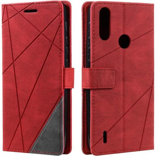 Coque Moto E7 Power, Etui En Cuir Pu Portefeuille Housse Fermeture ... on Productcaster.