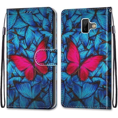 Pochette Coque Pour Samsung J6+ Etui En Cuir Flip Pu Avec Tpu Silic... on Productcaster.