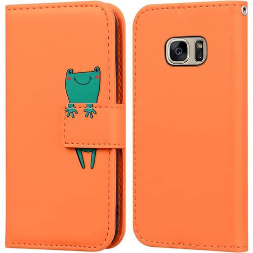 Coque Samsung Galaxy S7,Housse En Cuir 3d Grenouille Dessin Anime,P... on Productcaster.