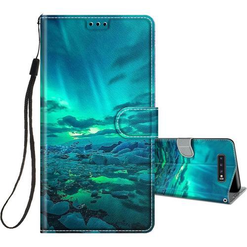 Coque Pour Samsung Galaxy S10 Cuir A Rabat Etui Folio Portefeuille ... on Productcaster.