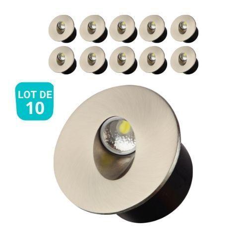 Lot De 10 Spots Led Muraux Rond Mat Chrome 3w 4000k on Productcaster.