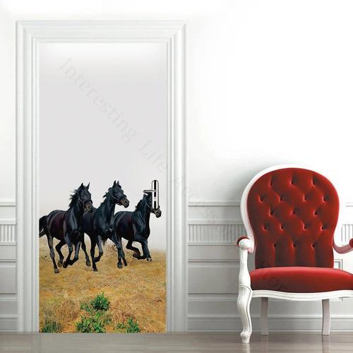 Autocollants de porte de cheval blancs auto-adhésifs,peinture mural... on Productcaster.