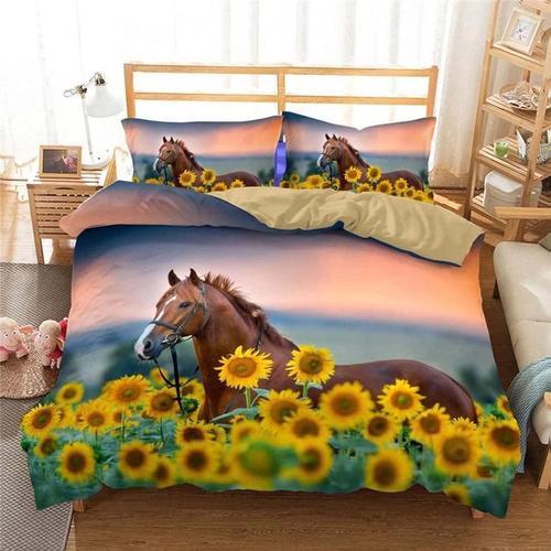 Ensemble De Literie Cheval 3d Ferme",Animal Sauvage,Western,Cowboy,... on Productcaster.