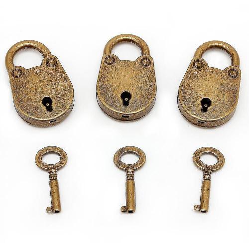 3pces Vintage Old Antique Style Mini Archaize Padlocks For Key Lock... on Productcaster.