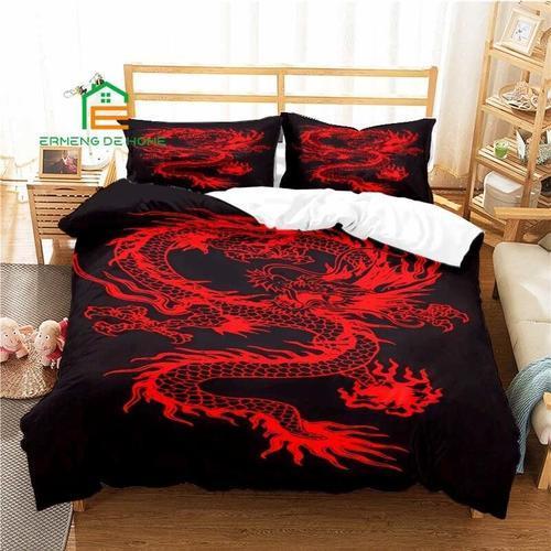 Ensemble De Housse De Couette ¿¿ Motif De Dragon Chinois Pour Adult... on Productcaster.