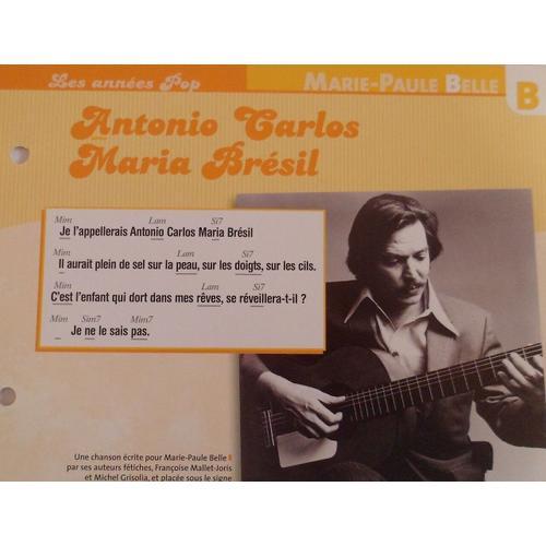 Fiche Chanson Antonio Carlos Maria Bresil Marie-Paule Belle on Productcaster.