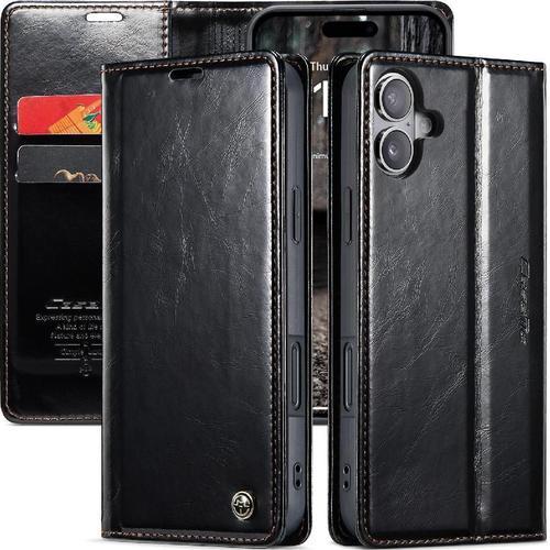 Flip Étui Pour Iphone 16 Portefeuille Magnétique Cuir Pu Cheval Fou... on Productcaster.