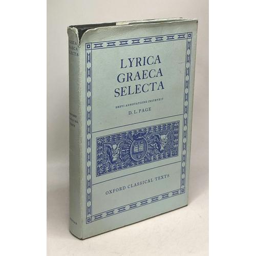 Lyrica Graeca Selecta - Brevi Adnotatione Instruxit on Productcaster.