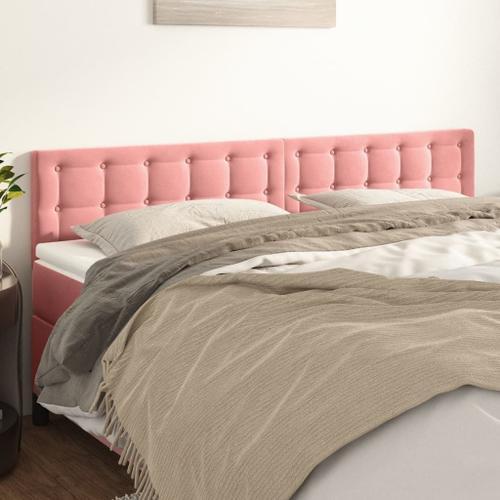 Vidaxl Têtes De Lit 2 Pcs Rose 80x5x78/88 Cm Velours on Productcaster.