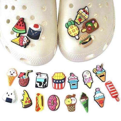 Breloques De Chaussures En Pvc, 10 Pièces, Pizza, Boisson, Sushi, C... on Productcaster.