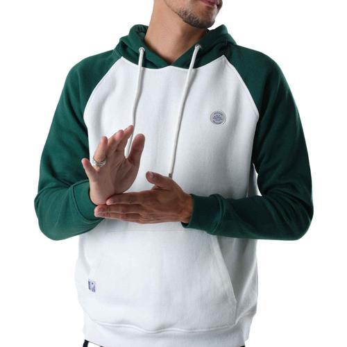 Sweat À Capuche Blanc/Vert Homme Deeluxe Nether on Productcaster.