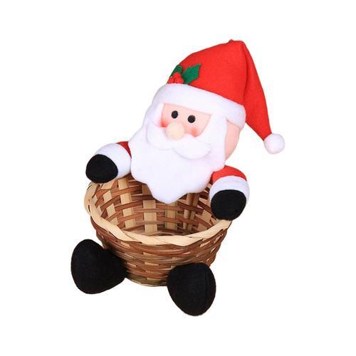 Cute Christmas Gift Storage Basket Bamboo Cane Santa Deer Snowman C... on Productcaster.