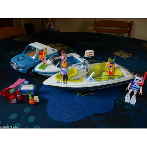 Gros Lot Playmobils Voiture Et Bateaux / Mer /Plage on Productcaster.