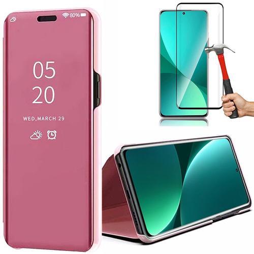 Coque Pour Xiaomi 12 / 12x Effet Miroir Fenêtre Translucide Rose + ... on Productcaster.